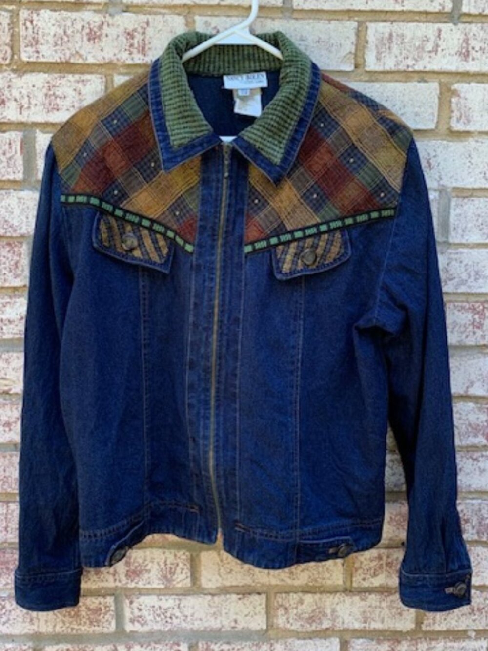 Nancy Bolen City Girl VTG Denim Jacket Embroidered Size 10